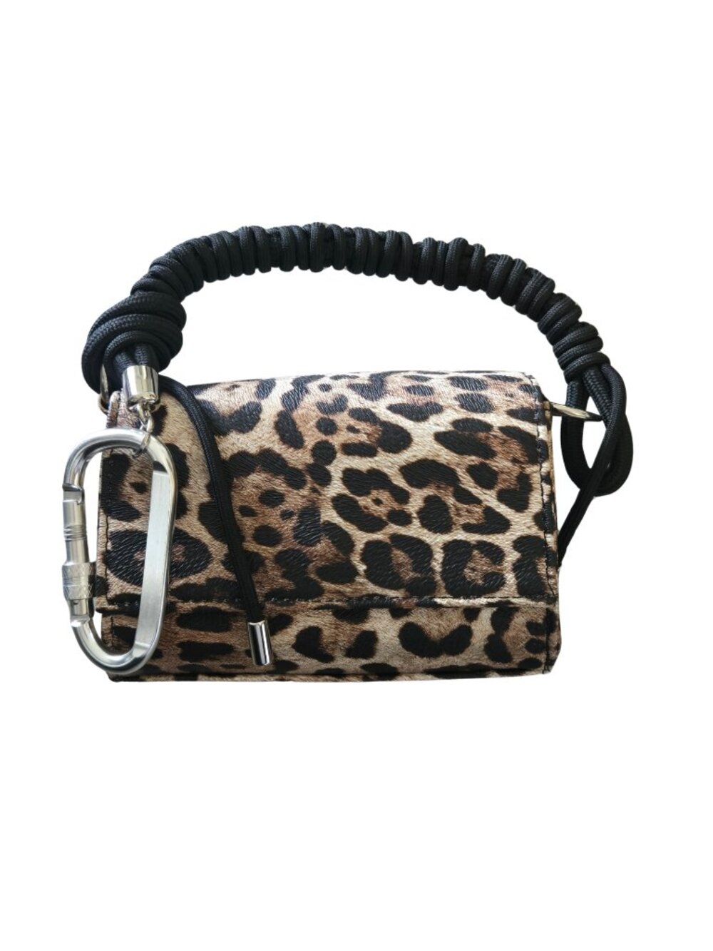 NEW | Leopard Print Mini Clutch Purse Paracord Handle Carabiner